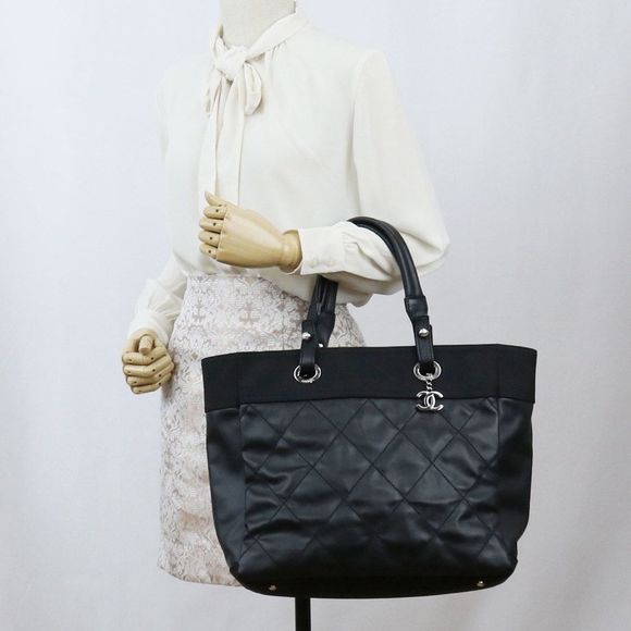 Chanel Paris Biarritz Tote Bag Black Shoulder Bag - Picture 7 of 8